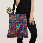 Neon Tropical Fruit Flower Tote Bag - Pineapple トートバッグ (クローズアップ)