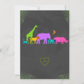 Neon Two Wild Animals 2nd Birthday 招待状 (裏面)