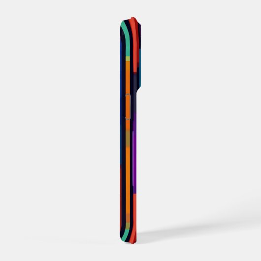 Neon Vertical Stripe Pattern iPhoneケース (右側面)