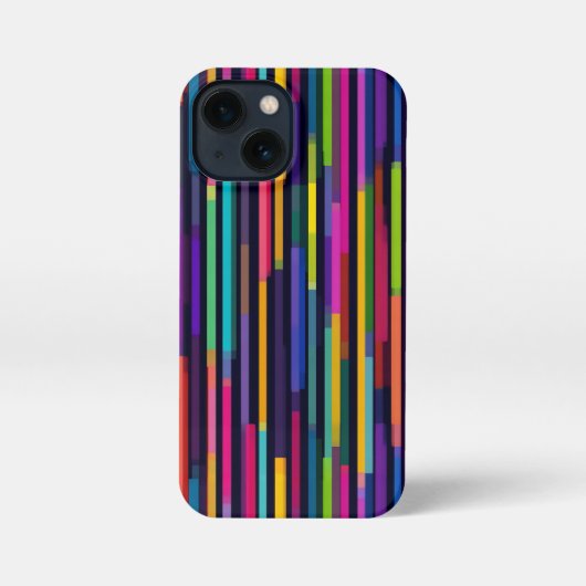 Neon Vertical Stripe Pattern iPhoneケース (裏面)