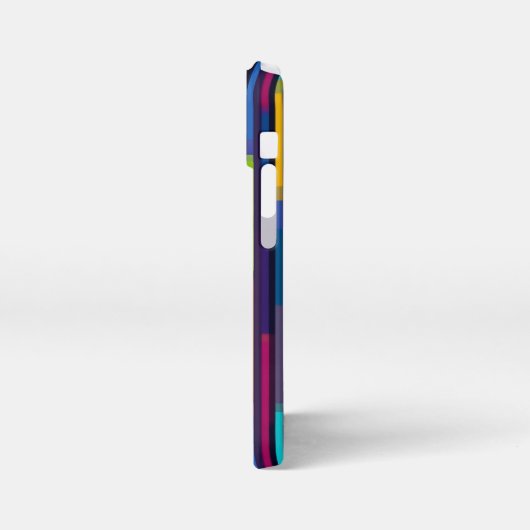 Neon Vertical Stripe Pattern iPhoneケース (左側面)