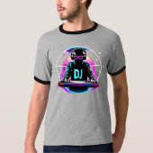 「Neon Vibes: The DJ's Cosmicビート」 Tシャツ (正面)