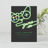 Neon Video Game Birthday Invitation 招待状 (スタンド正面)