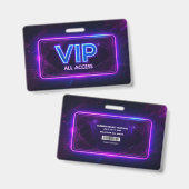 Neon VIP All Access Badge  バッジ (正面＆裏面)