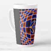 Neon Vortex Star Optical Illusion – Blue Orange Gl カフェラテマグ (左アングル)