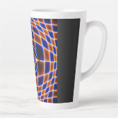 Neon Vortex Star Optical Illusion – Blue Orange Gl カフェラテマグ (右)