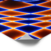 Neon Vortex Star Optical Illusion – Blue Orange Gl ポスター (角)