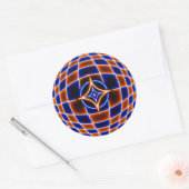 Neon Vortex Star Optical Illusion – Blue Orange Gl ラウンドシール (封筒)