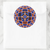 Neon Vortex Star Optical Illusion – Blue Orange Gl ラウンドシール (バッグ)