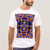 Neon Vortex Star Optical Illusion – Blue Orange Gl Tシャツ (正面)