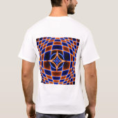 Neon Vortex Star Optical Illusion – Blue Orange Gl Tシャツ (裏面)