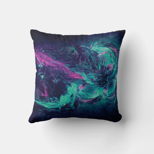 Neon Vortex Throw Pillow クッション (裏面)