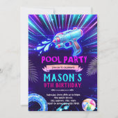 Neon Watergun Party Invitation 招待状 (正面)