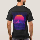 Neon Wave and Mount Fuji – Modern Ukiyo-e Cityscap Tシャツ (裏面)
