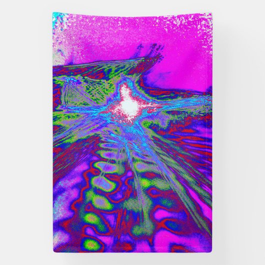 Neon Wave Burst – Abstract Indoor Banner 横断幕 (縦)