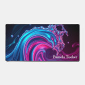 Neon Wave Futuristic Cyberpunk Gaming  デスクマット (正面)