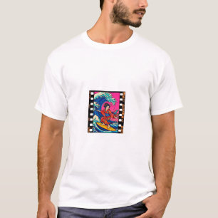 Neon Wave Geisha Surfer – Ukiyo-e Modern Art Desig Tシャツ