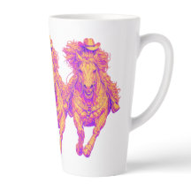 Neon Western Horse Cowgirl Art