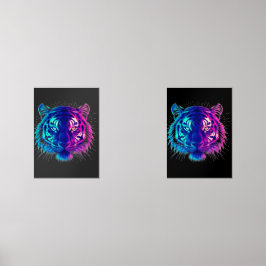 Neon White Tiger – Glowing Cyberpunk Wildlife Art