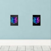 Neon White Tiger – Glowing Cyberpunk Wildlife Art (ウッドフロア)