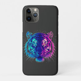 Neon White Tiger – Glowing Cyberpunk Wildlife Art iPhone 11 Proケース