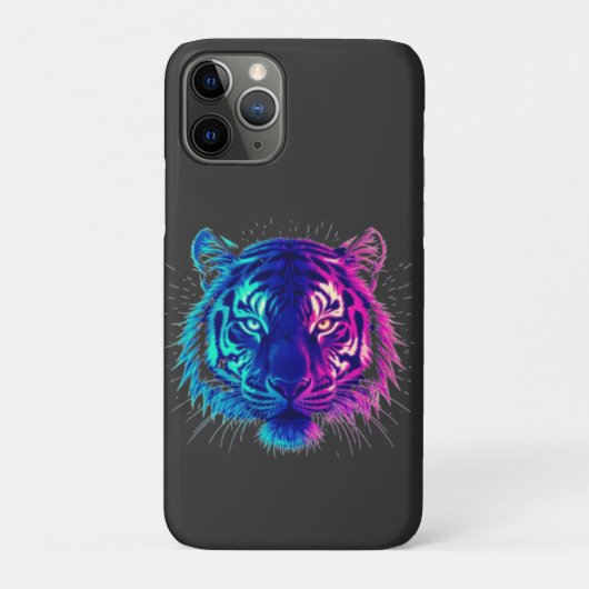 Neon White Tiger – Glowing Cyberpunk Wildlife Art Case-Mate iPhoneケース (裏)