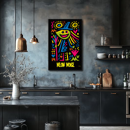Neon Witch Poster – Vibrant Pop Art Halloween Desi ポスター