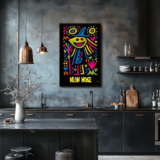 Neon Witch Poster – Vibrant Pop Art Halloween Desi ポスター