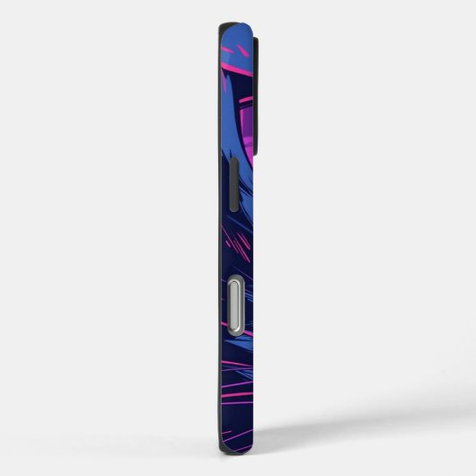 Neon Wolf Abstract Art iPhone Case – Bold Cyberpun Case-Mate iPhoneケース (裏面 / 右)