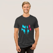 Neon Wolf Face Graphic トライブレンドTシャツ (正面全面)