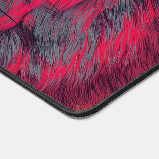 Neon Wolf with Glasses – Retro Synthwave Art デスクマット (コーナー)