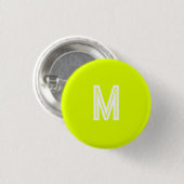 neon yellow - add monogram   缶バッジ (正面&裏面)