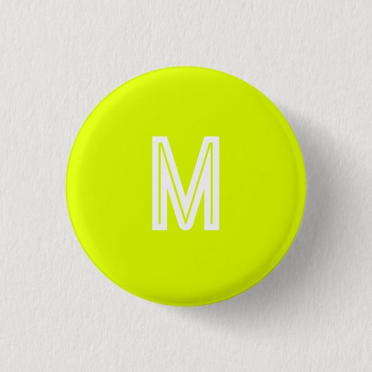 neon yellow - add monogram   缶バッジ (正面)