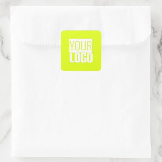 Neon yellow - add your logo  square Sticker スクエアシール (バッグ)