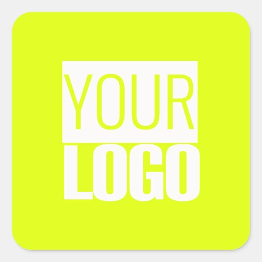 Neon yellow - add your logo  square Sticker スクエアシール (正面)