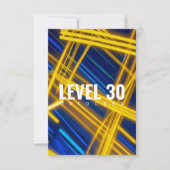 Neon Yellow Cyan Cyberpunk Light Trails Abstract 招待状 (正面)