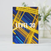 Neon Yellow Cyan Cyberpunk Light Trails Abstract 招待状 (スタンド正面)