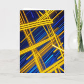 Neon Yellow Cyan Cyberpunk Light Trails Abstract 招待状 (裏面)