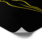 Neon Yellow Woman Body Line Art Black Minimalist ポスター (角)