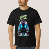 NEON ZONE – Cyberpunk Chill Crew Graphic T-Shirt Tシャツ (正面)