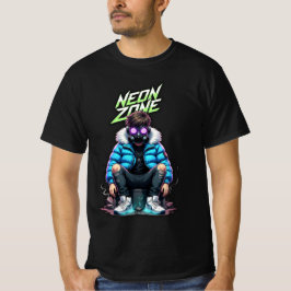 NEON ZONE – Cyberpunk Chill Crew Graphic T-Shirt Tシャツ