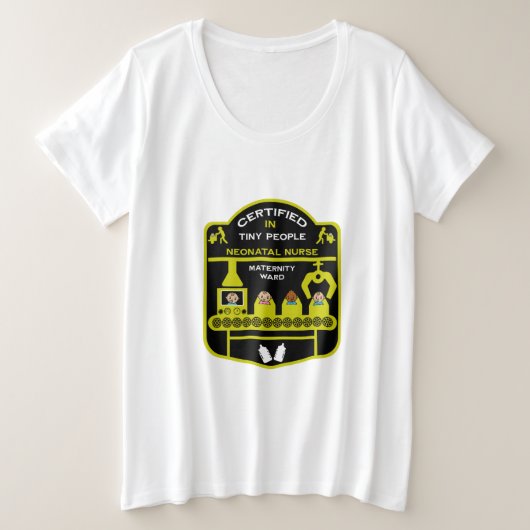 NeonatalナースありがとうAnd Support Gift プラスサイズTシャツ (デザイン正面)