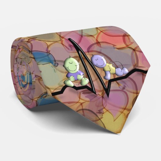 Neonatologistの医者の人のタイ--QRSのベビーのデザイン ネクタイ (ロール)