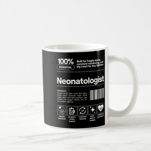 Neonatologist &amp; D Neonatology Gift Nicu Doctor コーヒーマグカップ (右)