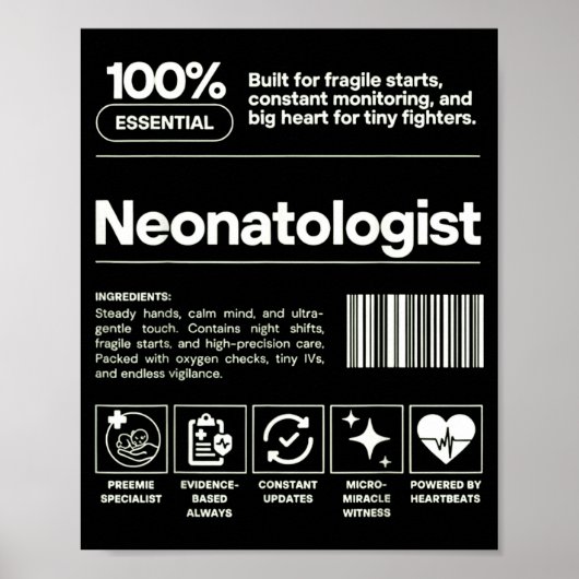 Neonatologist &amp; D Neonatology Gift Nicu Doctor ポスター (正面)