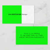 Neongrüne Visitenkarte 名刺 (正面/裏面)