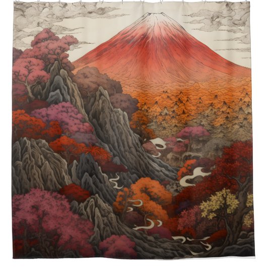 NeoNihonga Fuji 001 シャワーカーテン (正面)