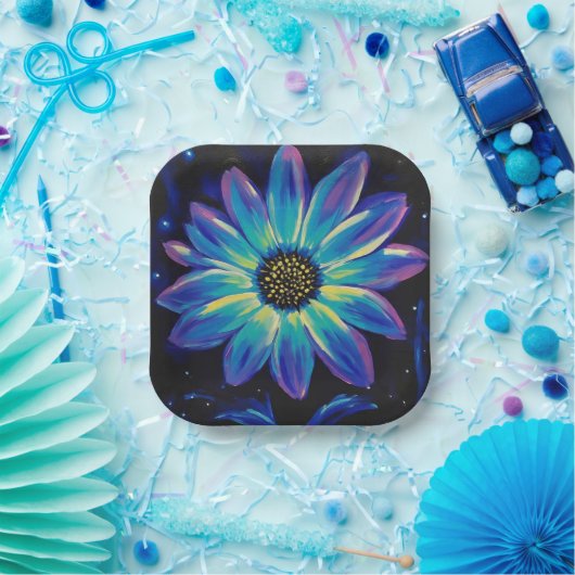 NeonWildFlower ペーパープレート (パーティー)