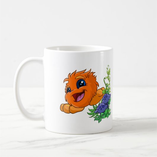 Neopiaの本部の幸せなオレンジJubJub コーヒーマグカップ (左)