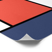 Neoplasticism abstract art of lines and shapes ポスター (角)